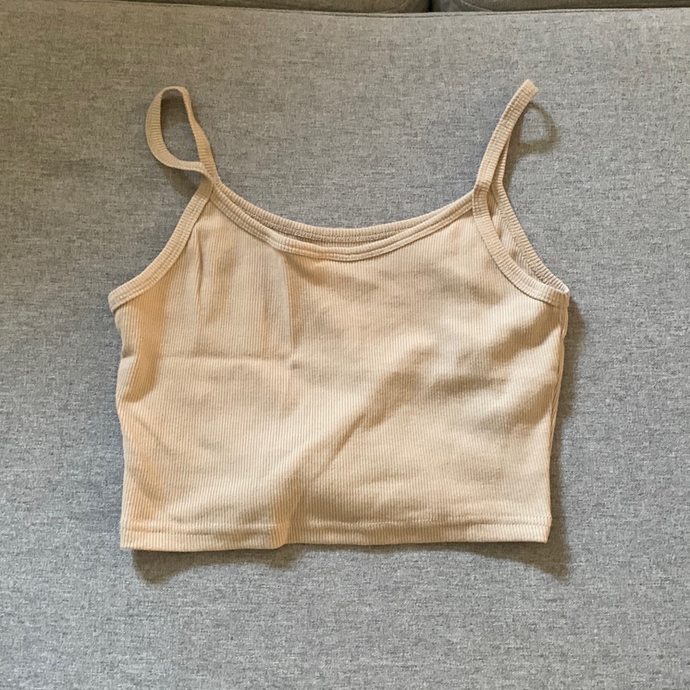nude cropped tank top